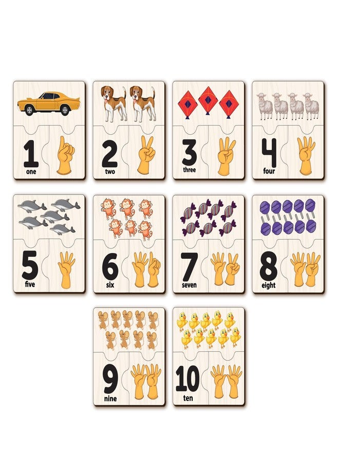 YaYplay Yay Play 1-10 Number Matching Puzzles Self-Correcting Learning Numbers Puzzles Counting Toys for Toddlers Kids Ages 3-5 - Educational Toys Preschool Learning Activities Toddler Puzzles - Image 1